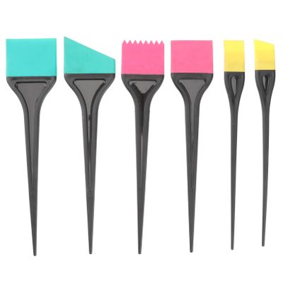 Luxshiny 6Pcs Hair Dye Applicator Brushes: Silicone Brush Set for Coloring, Bleaching, Tinting - for Home, Barber Shop, Salon Hair Treatments