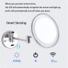 Smart Sensor Makeup Mirror with Lights And 10X Magnification, LED Wall Mounted Vanity Mirror, Rotable Extendable Shaving Mirror,Brass,Plug In view 2