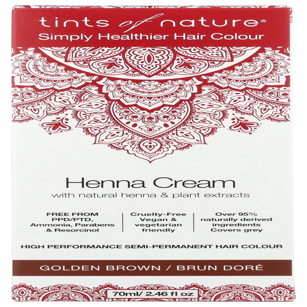 Tints of Nature Simply Healthier Hair Colour, Henna Cream Golden Brown, Semi-Permanent Hair Colour, 2.46 Oz