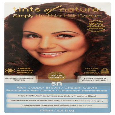 Tints of Nature Simply Healthier Hair Colour, 5R Rich Copper Brown, Permanent Hair Colour, 4.4 Oz