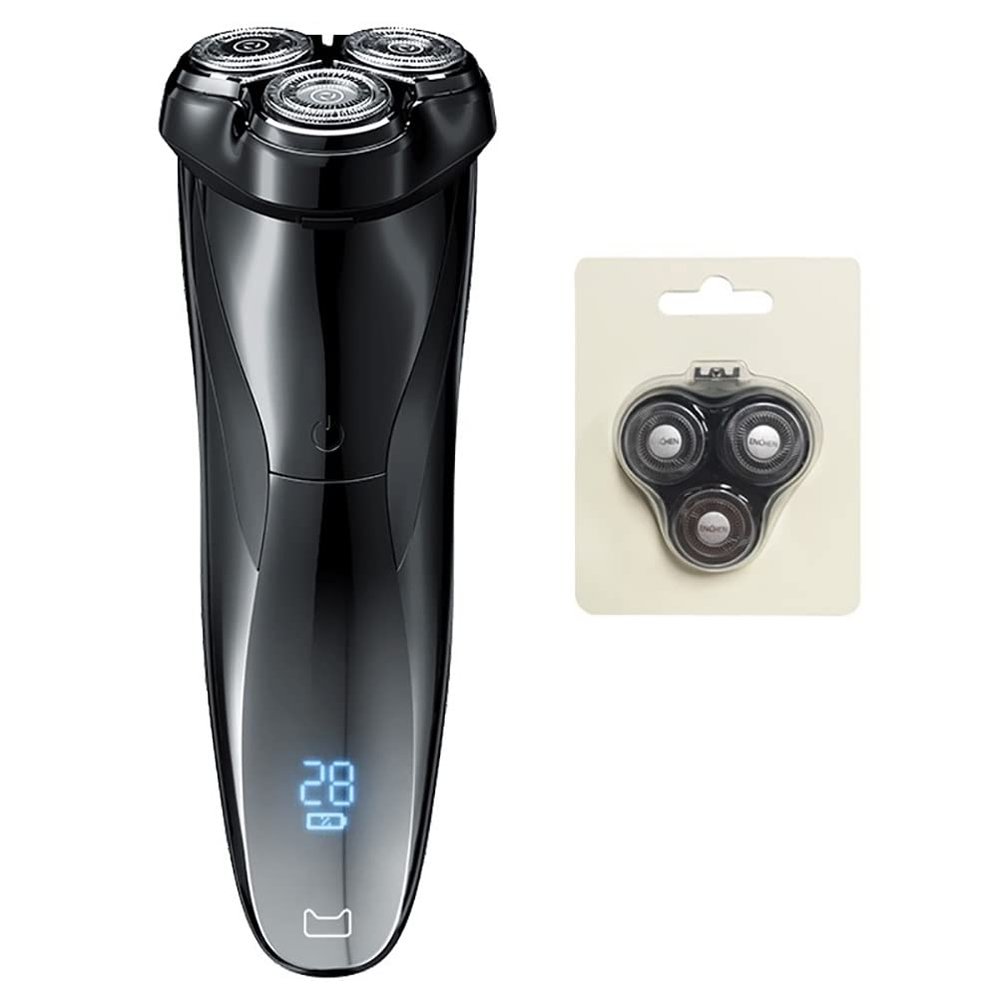 Head Shavers for Bald Men, Rechargeable IPX7 Waterproof Electric Shaver Wet and Dry Men's Rotary Shavers Electric Shaving Razors with Pop-up Trimmer (Color : Add 1 Razor Head)
