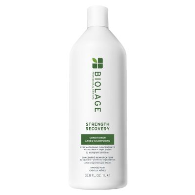 Biolage Strength Recovery Conditioner - Moisturizes & Strengthens Damaged Hair, Softness & Shine, Hydrates and Repairs Damaged Hair, With Olive Squalane & Proteins, Paraben-Free, Vegan, 33.8 Fl Oz