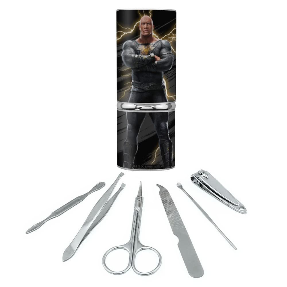 Black Adam Stainless Steel Manicure Pedicure Grooming Beauty Care Travel Kit