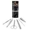 Black Adam Stainless Steel Manicure Pedicure Grooming Beauty Care Travel Kit view 1