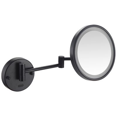 Smart Sensor Makeup Mirror with Lights And 10X Magnification, LED Wall Mounted Vanity Mirror, Rotable Extendable Shaving Mirror,Black,Plug In