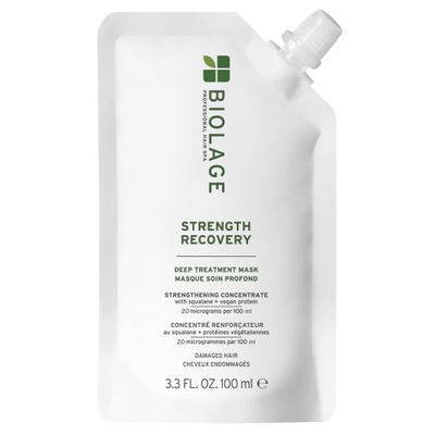 Biolage Strength Recovery Deep Treatment - Instantly Nourishes & Protects, Fortifies Strands, Reduces Breakage, With Olive Squalane & Proteins, Vegan, Paraben-Free