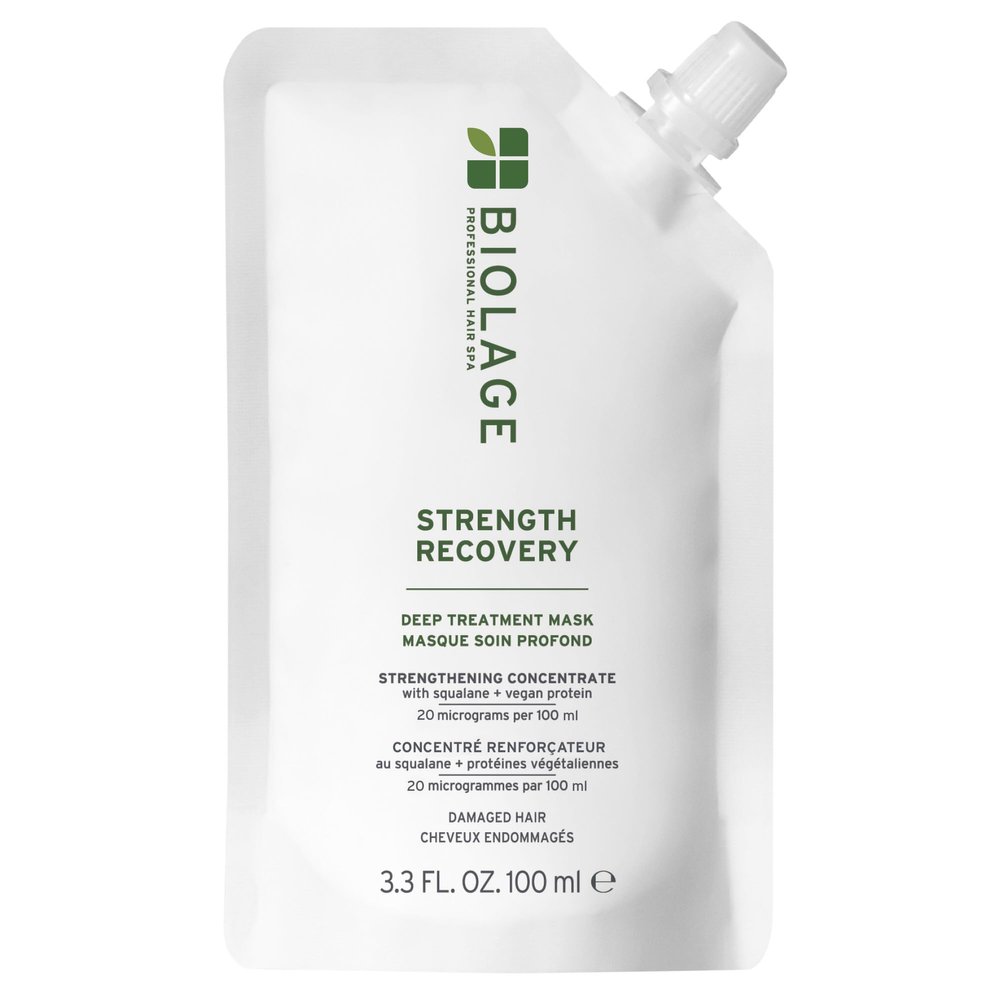 Biolage Strength Recovery Deep Treatment - Instantly Nourishes & Protects, Fortifies Strands, Reduces Breakage, With Olive Squalane & Proteins, Vegan, Paraben-Free