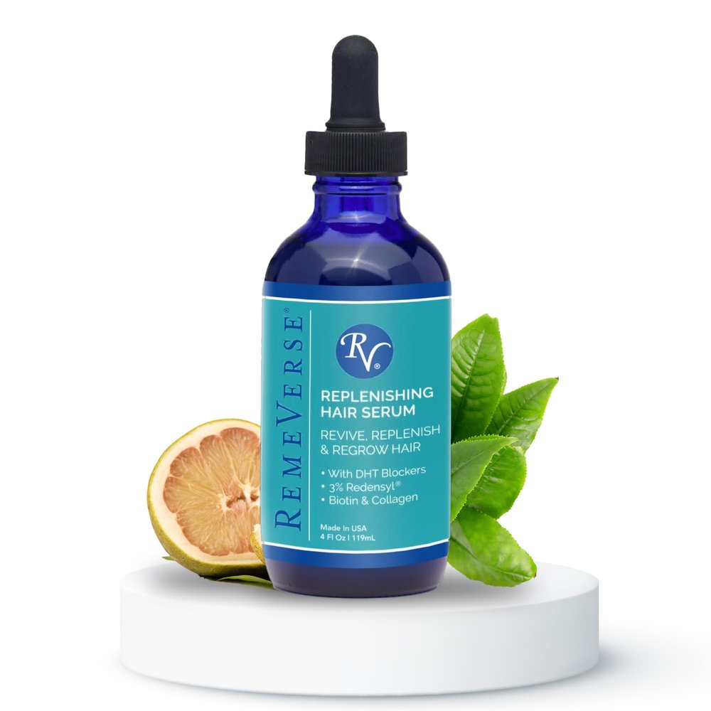 RemeVerse Replenishing Hair Serum - Nourish Scalp & Fortifies Follicle Strand with Redensyl, Infused with Biotin for Thinning Hair and Collagen for Dry Scalp, Densifying Unscented Hair Serum 4 Fl Oz