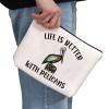 G2TUP Pelican Lover Gift Life Is Better With Pelicans Makeup Bag Pelican Whisperer Cosmetic Bag Bird Lover Gift Animal Lover Gift Zookeeper Zipper Travel Pouch (Life Is Better With Pelicans White Bag) view 2