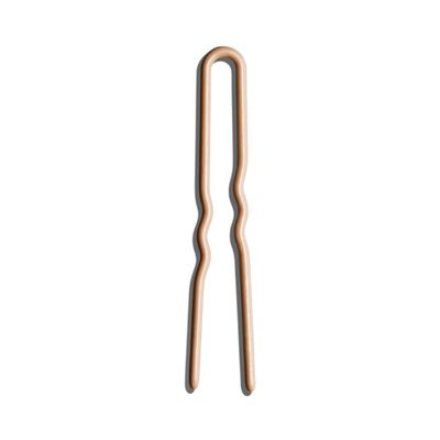 Day Rate Beauty Min Pins (2-Inch, Tube of 12) Small U-Shaped French Hair Pins for Short Hair, Braids & Updos Nylon-Coated, Anti-Snag, Hair-Safe Made in USA (Camel)