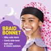 Red by Kiss Kids Satin Braid Bonnet, Comfy Wide Band for Long Hair, Long Braids (Hearts) Multi Color view 4