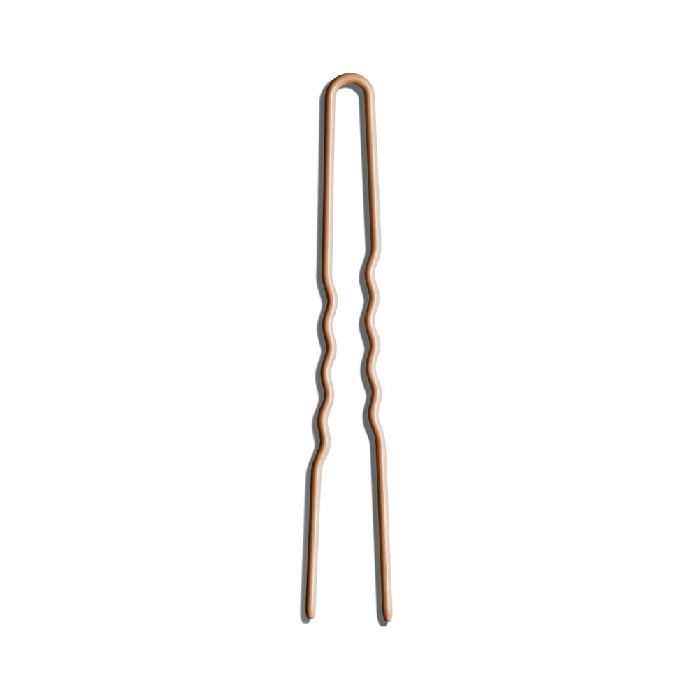 Day Rate Beauty Foundation Pins (3-Inch, Tube of 12)  U-Shaped French Hair Pins for Buns, Chignons & Updos  Nylon-Coated, Anti-Snag, Hair-Safe  Made in USA (Camel)