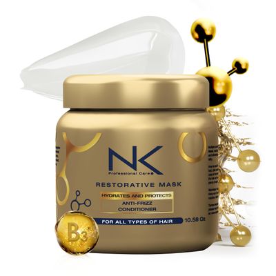 NK Professional Care Restorative Mask Hydration and Protection Anti-Frizz and Conditioner with Niacinamide, Panthenol, Vitamin C and Biotin. (300gr)