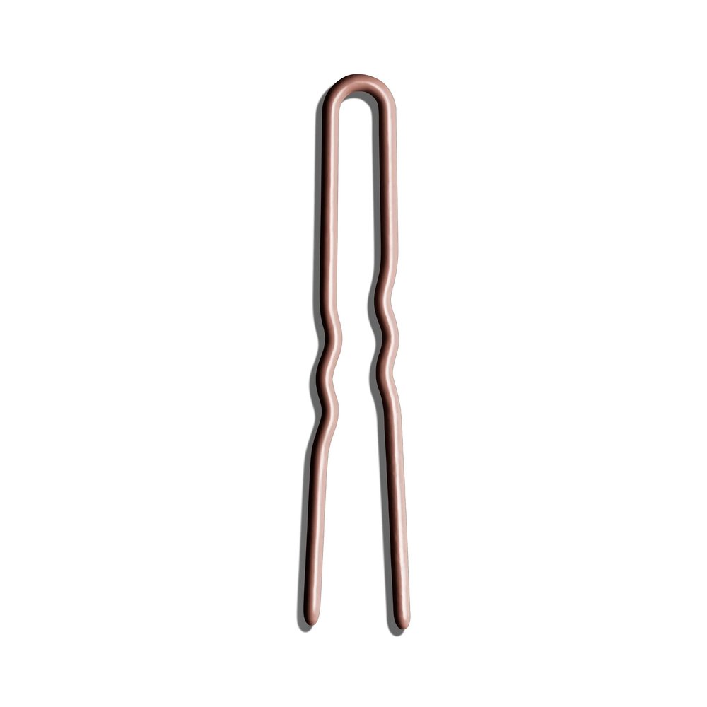 Day Rate Beauty Min Pins (2-Inch, Tube of 12) Small U-Shaped French Hair Pins for Short Hair, Braids & Updos Nylon-Coated, Anti-Snag, Hair-Safe Made in USA (Fawn)