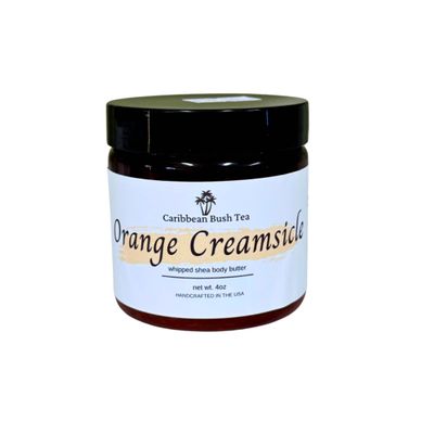 Caribbean Bush Tea Whipped Shea Body Butter. Moisturizing cream for all skin types. (Peppermint, 4 oz)