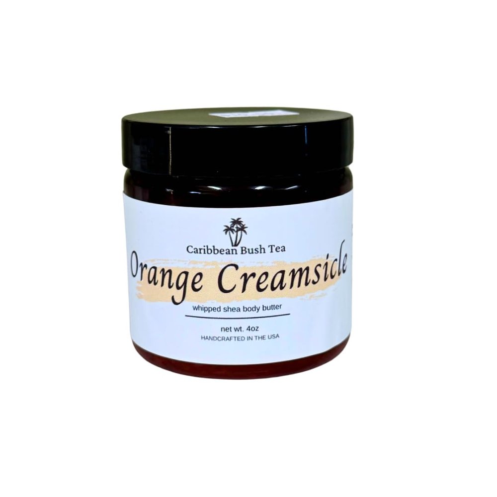 Caribbean Bush Tea Whipped Shea Body Butter. Moisturizing cream for all skin types. (Peppermint, 4 oz)