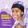 Red by Kiss Kids Satin Braid Bonnet, Comfy Wide Band for long hair, long braids (Tie Dye Pink/Purple) view 4