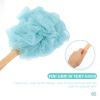 FOMIYES Long Handle Loofah Back Scrubber 4Pcs Wooden Long Handle Bath Sponge Lufa Shower Brush Exfoliating Body Brush on a Stick for Bathroom view 3