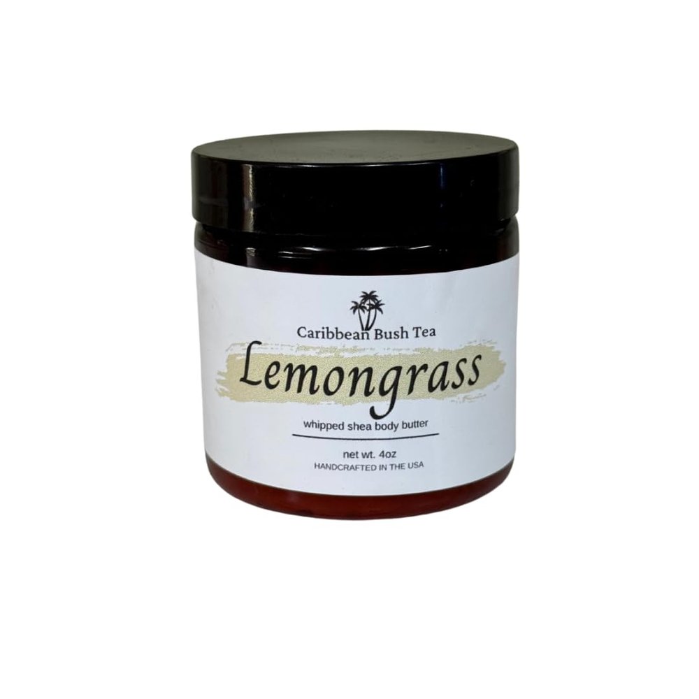 Caribbean Bush Tea Whipped Shea Body Butter. Moisturizing cream for all skin types. (Lemongrass, 4 oz)