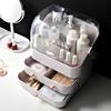 Cosmetic Storage Box, Dresser Lipstick Skin Care Storage Box, Dustproof Large Capacity, Portable Handle With Drawer, Fully Open Waterproof Cover, Perfect For Bathroom Countertop Bedroom Dresser view 2