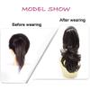 14" Curly Claw Clip Ponytail Temperature Fiber Synthetic Hair Piece Pony Tail Clip On Extension Voluminous Wavy for Women 20 Colors (#1 Jet Black) view 3