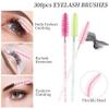 300PCS Disposable Mascara Wands Spoolie Brush Crystal Eyebrow Brushes Eyelash Extension Applicator Makeup Kits.myaokue-up (6 color-Crystal-300) view 3