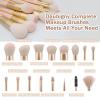 Makeup Brushes,Daubigny 16Pcs Silver Premium Synthetic Makeup Brush Set with Professional Foundation Brushes Powder Concealers Eye shadows Blush Makeup Brush for Perfect Makeup(Pink) view 4