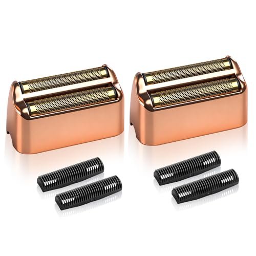 2 Pack Shaver Replacement Foil and Cutters Compatible with BaBylissPRO Double FXFS2 Metal Shaver foil Replacement,Rose Gold