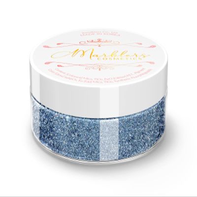 MARBLERS Chunky Natural Mica Powder [Blue Jay Pearl] 0.11oz (3g) | Highly Pigmented | Non-Toxic, Vegan, Cruelty-Free | Eyeshadow, Body Butter, Nail Polish, Nail Art | Party, Body, Face Makeup
