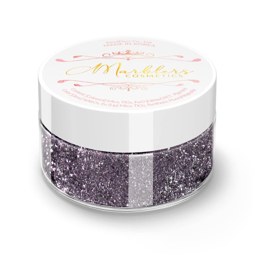 MARBLERS Chunky Natural Mica Powder [Ash Lilac Pearl] 0.11oz (3g) | Highly Pigmented | Non-Toxic, Vegan, Cruelty-Free | Eyeshadow, Body Butter, Nail Polish, Nail Art | Party, Body, Face Makeup