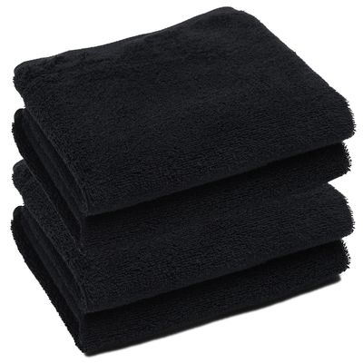 PERFEHAIR Black Hand Towels (4-Pack, 16 X 27 Inches)-Barber Hand Cotton Towel for Gym, Bathroom, Hair Salon, Soft & Absorbent