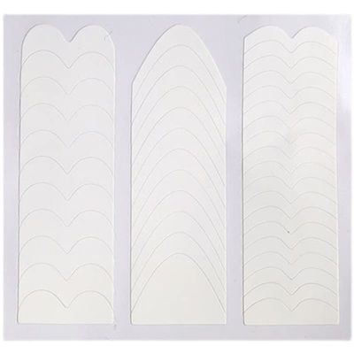 BOWKUAL 2000 Pieces 5 Designs French Manicure Nail Art Stickers Strips Self-Adhesive Nail Sticker Tips for DIY Decoration Stencil Tools