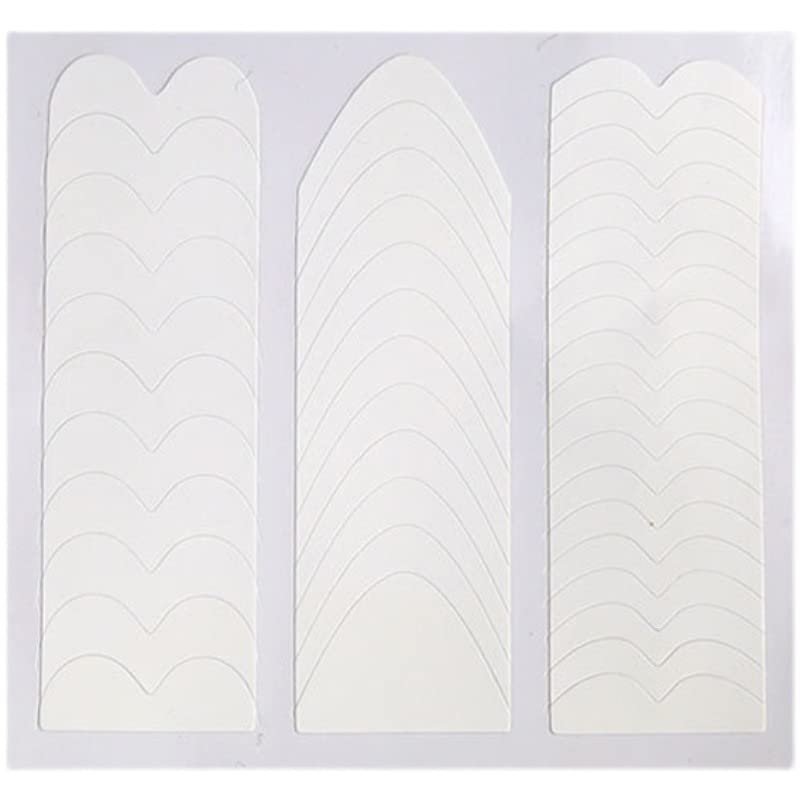 BOWKUAL 2000 Pieces 5 Designs French Manicure Nail Art Stickers Strips Self-Adhesive Nail Sticker Tips for DIY Decoration Stencil Tools