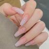 DANMANR Long Press on Nails Square French Fake Nails Full Cover Nude Acrylic False Nails for Women and Girls 24PCS (Pink White) view 1