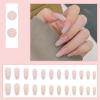 DANMANR Long Press on Nails Square French Fake Nails Full Cover Nude Acrylic False Nails for Women and Girls 24PCS (Pink White) view 4