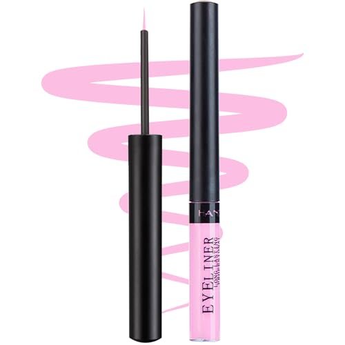 DekRion Liquid Eyeliner, Matte Colored Eyeliners,Pink-Eyeliner, White Black Red Brown Green Purple Waterproof High-pigmented Colorful Eyeliners Eye Makeup, 1PC Pink
