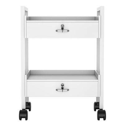 Salon Beauty Cabinet Cart Trolley 2-Layer Rolling Storage Drawer Organizer Wheels Lockable Tool Salon Station Barber Stylist Equipment Makeup Spa Cart (White-2 Layer)