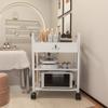 Paddie Salon Beauty Cabinet Cart Trolley 2-Layer Rolling Storage Drawer Organizer Wheels Lockable Tool Salon Station Barber Stylist Equipment Makeup Spa Cart (White-3 Layer) view 3