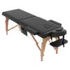 civama Massage Table Massage Bed Portable, 29 LBs Light Weight 2 Section Foldable Tattoo Bed Facial Care Spa Lash Bed Height Adjustable Sturdy Wooden Frame with Accessories Carrying Bag, Black view 1