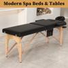 civama Massage Table Massage Bed Portable, 29 LBs Light Weight 2 Section Foldable Tattoo Bed Facial Care Spa Lash Bed Height Adjustable Sturdy Wooden Frame with Accessories Carrying Bag, Black view 2