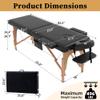 civama Massage Table Massage Bed Portable, 29 LBs Light Weight 2 Section Foldable Tattoo Bed Facial Care Spa Lash Bed Height Adjustable Sturdy Wooden Frame with Accessories Carrying Bag, Black view 3