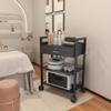Salon Beauty Cabinet Cart Trolley 2-Layer Rolling Storage Drawer Organizer Wheels Lockable Tool Salon Station Barber Stylist Equipment Makeup Spa Cart (Black-3 Layer) view 3