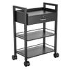 Salon Beauty Cabinet Cart Trolley 2-Layer Rolling Storage Drawer Organizer Wheels Lockable Tool Salon Station Barber Stylist Equipment Makeup Spa Cart (Black-3 Layer) view 4