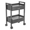 Salon Beauty Cabinet Cart Trolley 2-Layer Rolling Storage Drawer Organizer Wheels Lockable Tool Salon Station Barber Stylist Equipment Makeup Spa Cart (Black-2 Layer) view 2