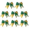 DEEKA 8PCS 8" Two Toned Large Glitter Cheer Bows Shiny Cheer Hair Bows Ponytail Holder Handmade for Cheerleader Girls Softball Sports -g Gold/Green view 1