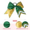 DEEKA 8PCS 8" Two Toned Large Glitter Cheer Bows Shiny Cheer Hair Bows Ponytail Holder Handmade for Cheerleader Girls Softball Sports -g Gold/Green view 2
