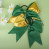 DEEKA 8PCS 8" Two Toned Large Glitter Cheer Bows Shiny Cheer Hair Bows Ponytail Holder Handmade for Cheerleader Girls Softball Sports -g Gold/Green view 3