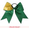 DEEKA 8PCS 8" Two Toned Large Glitter Cheer Bows Shiny Cheer Hair Bows Ponytail Holder Handmade for Cheerleader Girls Softball Sports -g Gold/Green view 4