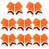 DEEKA 8PCS Large Glitter Cheer Bows Shiny 7" Cheer Hair Bows Ponytail Holder Handmade for Cheerleader Girls Softball Sports -Orange/g Black view 1