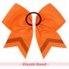 DEEKA 8PCS Large Glitter Cheer Bows Shiny 7" Cheer Hair Bows Ponytail Holder Handmade for Cheerleader Girls Softball Sports -Orange/g Black view 3